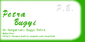 petra bugyi business card